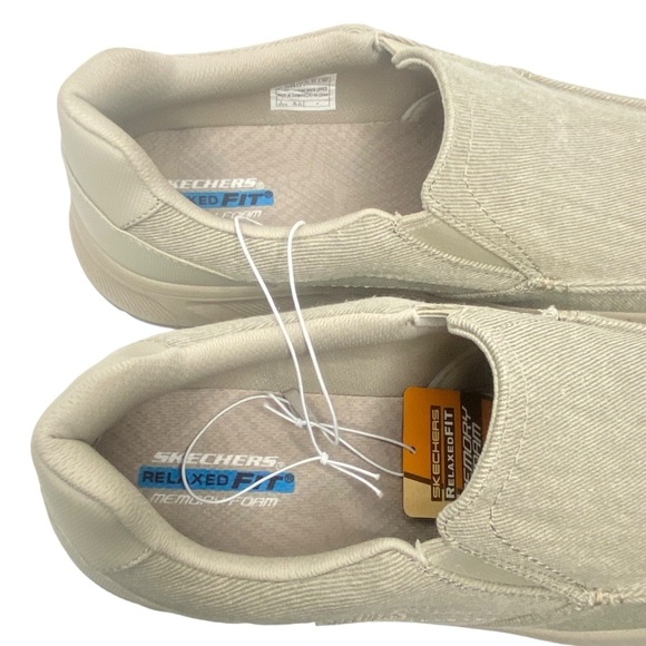 Skechers Men Size 13 Cohagen Vierra Relaxed Fit Canvas Slip On Shoes Taupe - Picture 9 of 11